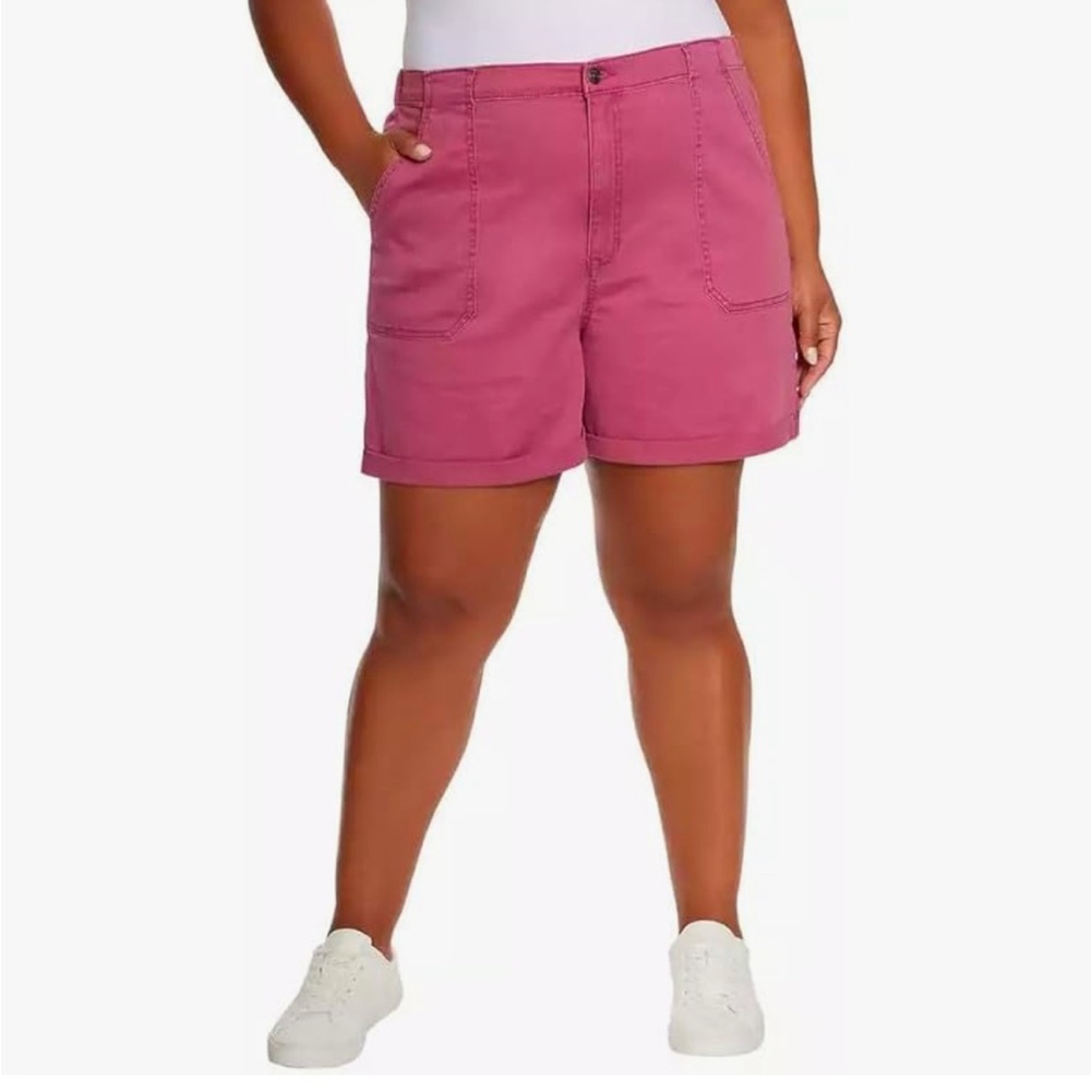 NWT Gloria Vanderbilt Pink Utility Shorts, size XL